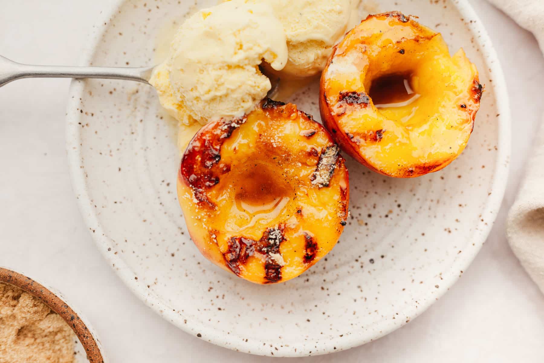 Broiled Peaches with Lemon Sauce