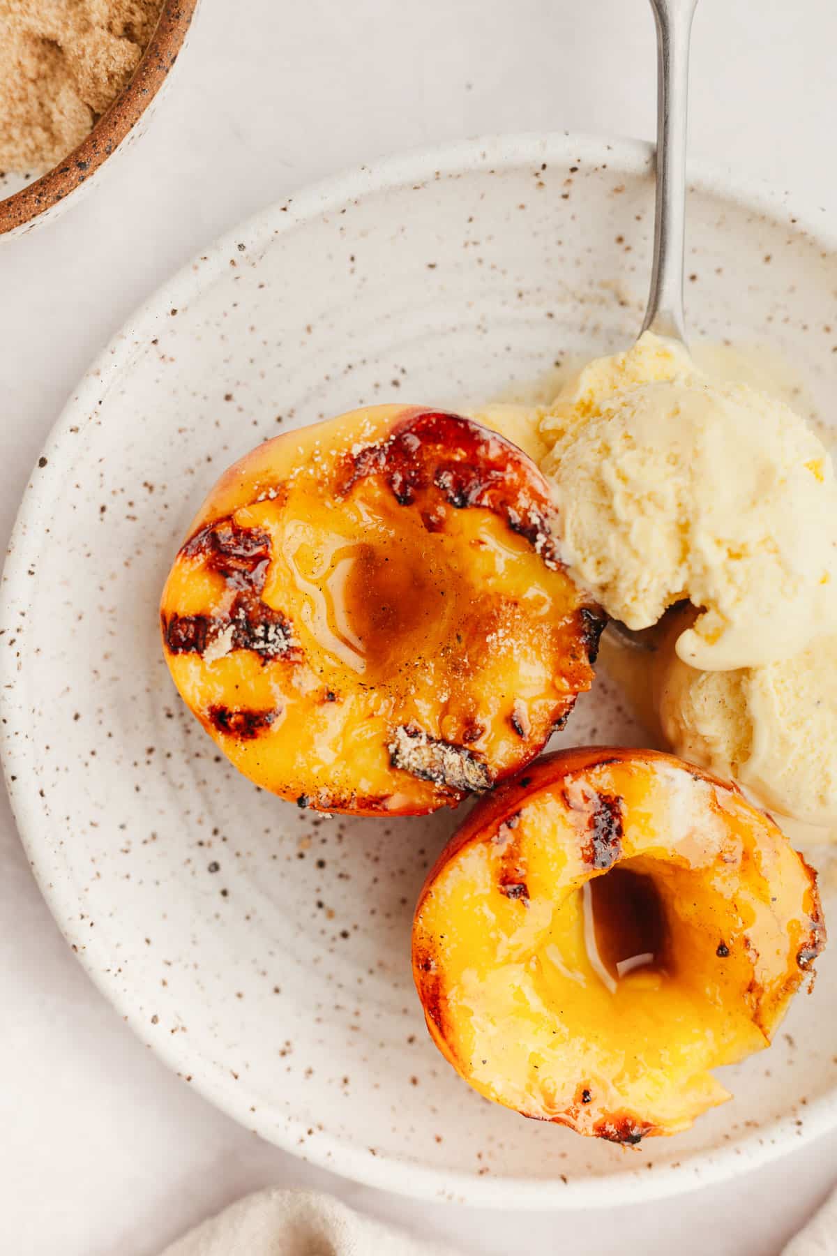 Broiled Peaches with Dark Chocolate