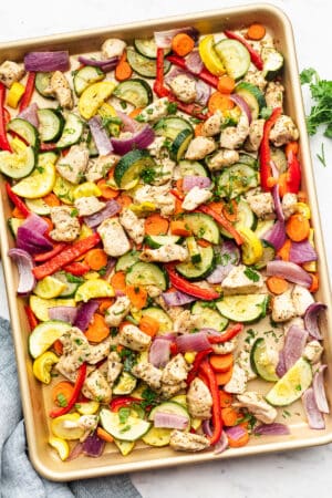 Sheet Pan Chicken and Rainbow Vegetables - The Whole Cook