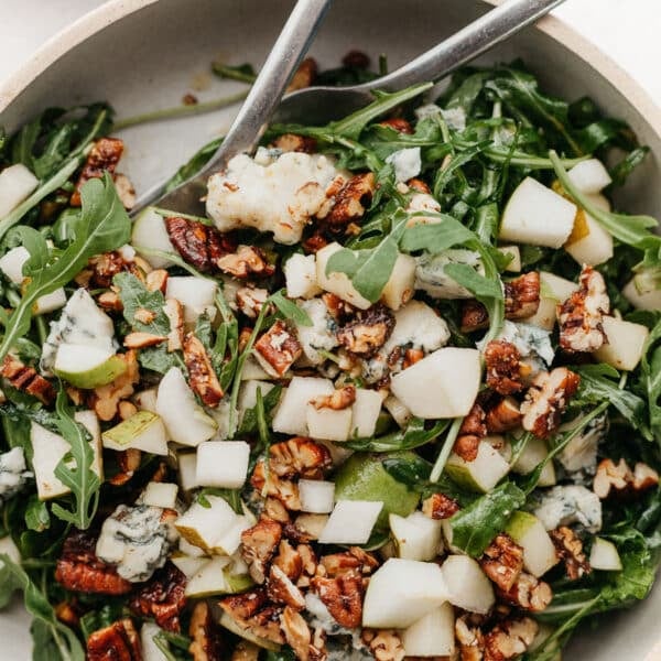 Arugula Pear Salad with Candied Pecans - The Whole Cook