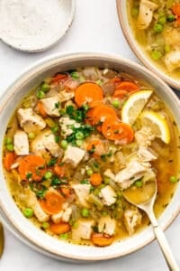 Low Carb Chicken and Cauliflower Rice Soup
