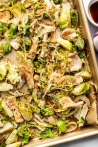 Sheet Pan Chicken and Cabbage Stir Fry
