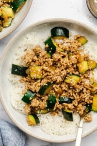 Ground Chicken and Zucchini Stir Fry