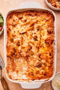 Easy Chicken Sausage Pasta Bake